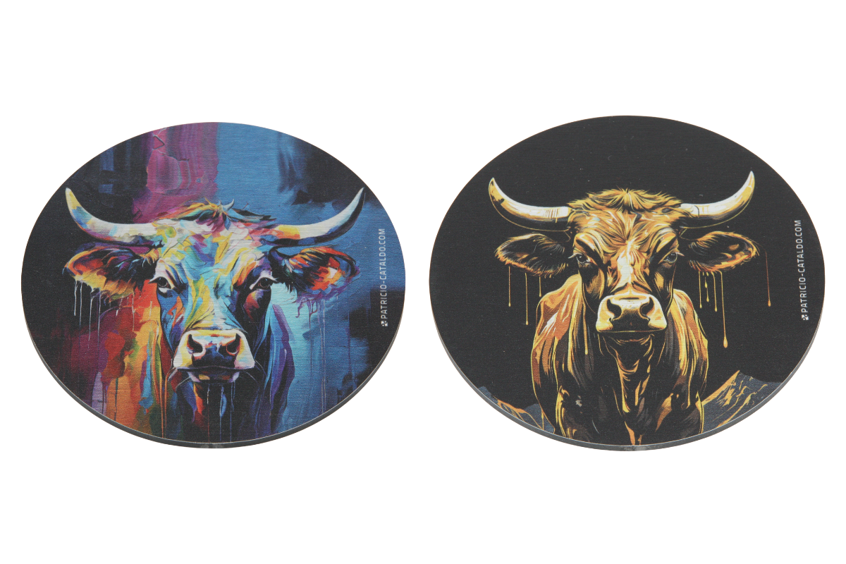 Stylische Glas-Untersetzer aus Aluminium bei verKORKst - Kreatives mit Kork