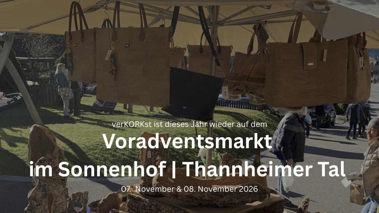 verKORKst Marktstand auf dem Voradventsmarkt im Hotel Sonnenhof im Tannheimer Tal