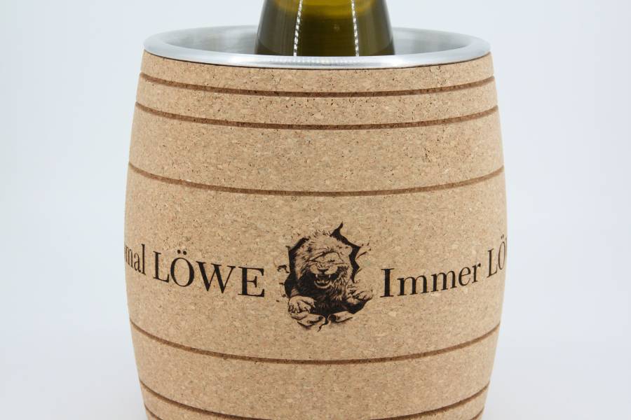Wein- und Sektkühler aus Kork mit individualisiertem Druck