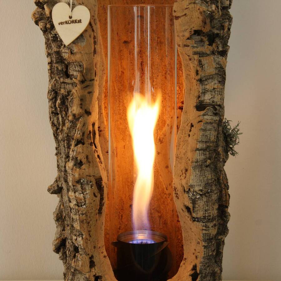 verKORKst Premium Tischfeuer in Korkrinde