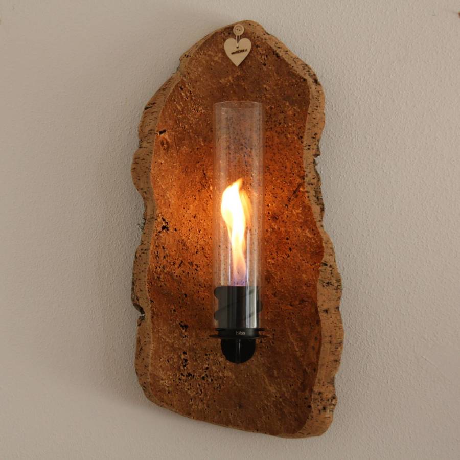 verKORKst Premium Wandfeuer in Korkrinde