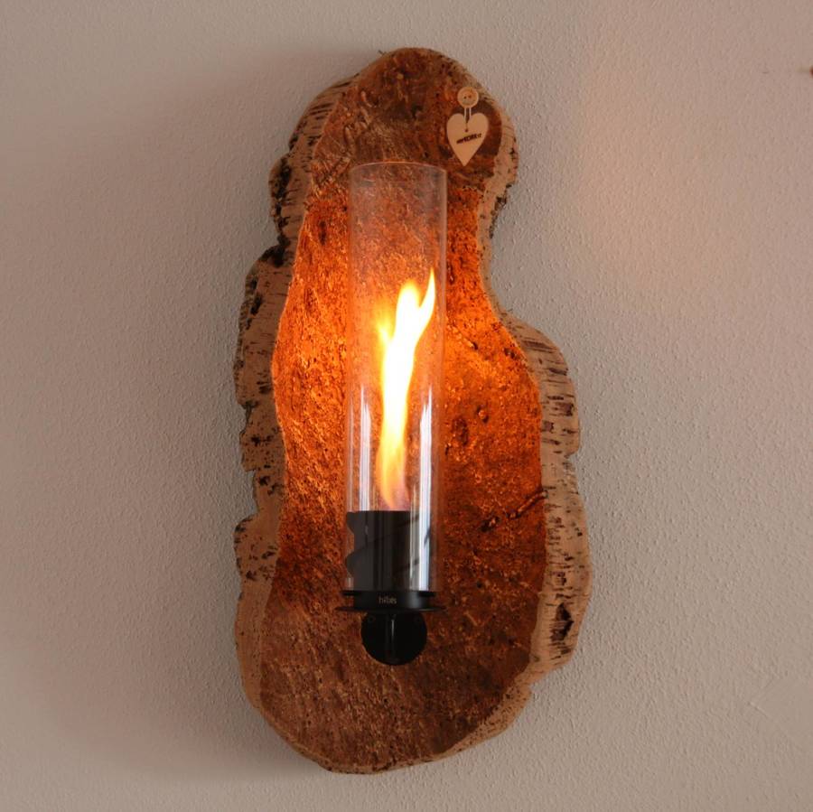 verKORKst Premium Wandfeuer in Korkrinde